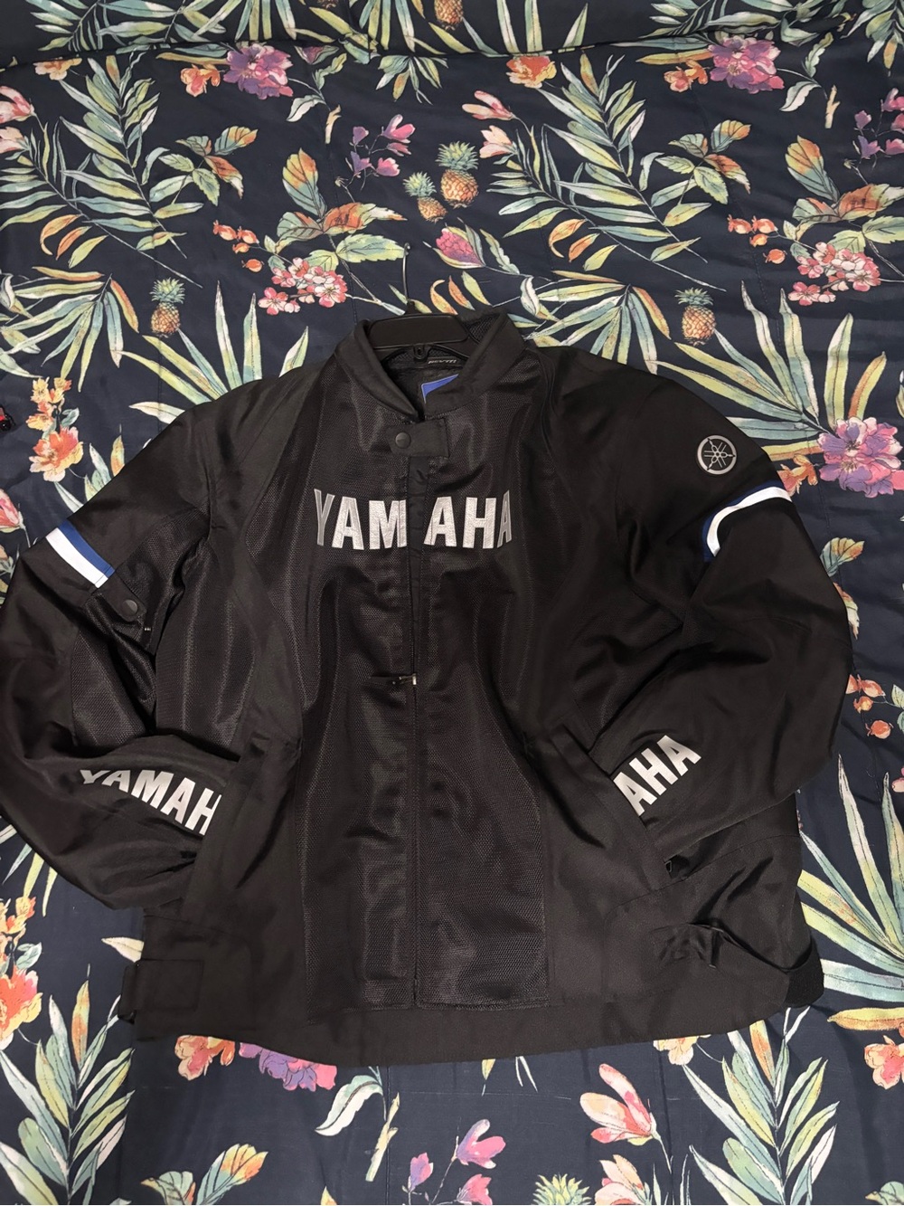 Yamaha Black Performance Motorcycle Jacket with White Logos